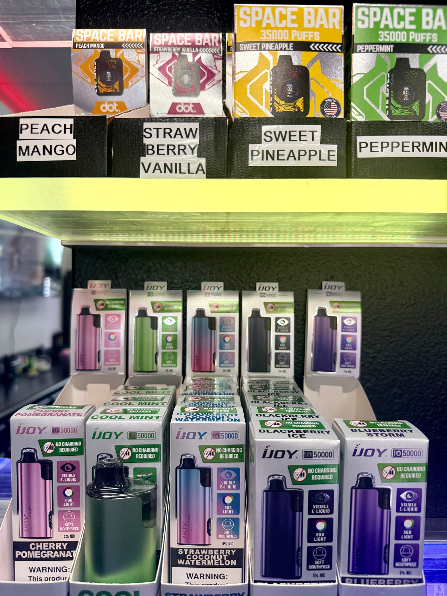 Disposables at Vapor Outlet